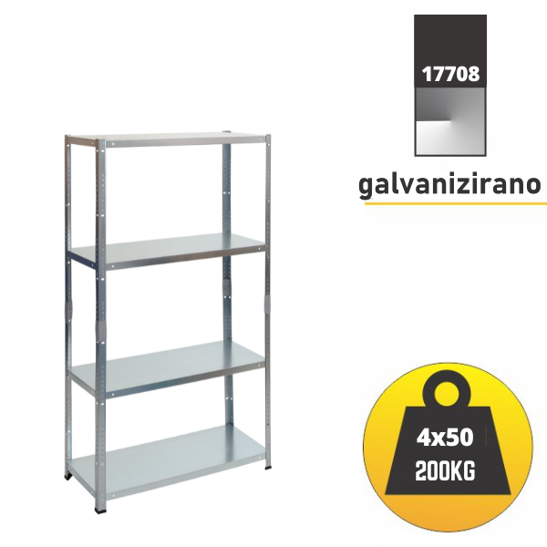 Metalna polica 150x75x30cm 4x50 kg Metalne Police