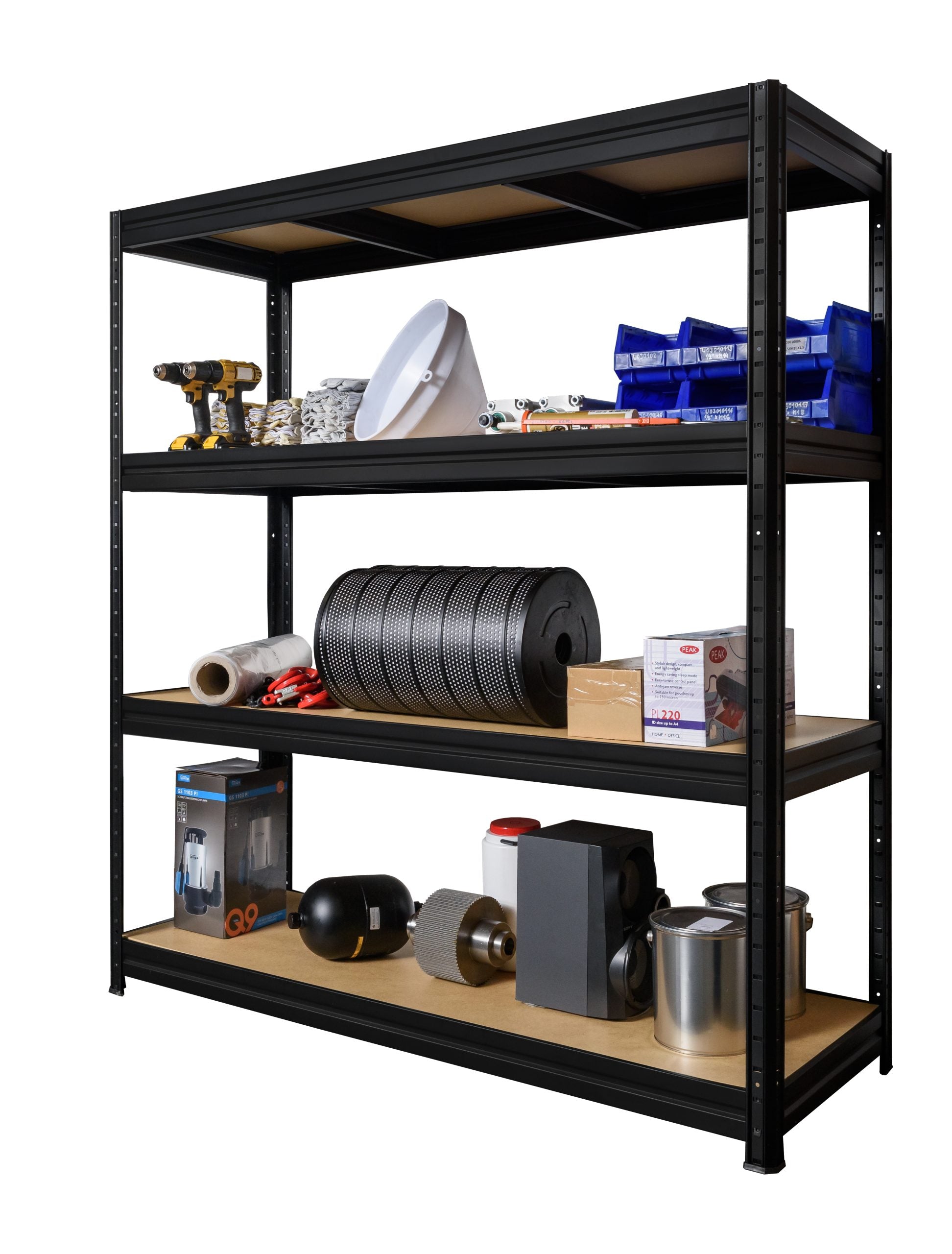 Polica metal-medijapan 177x160x60cm 4x600 kg