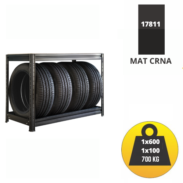 Polica za gume 87x120x60cm 1x100kg+1x600kg Metalne Police