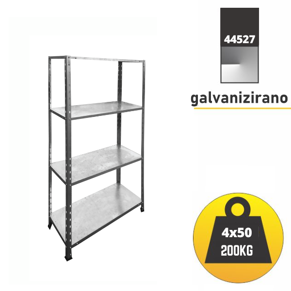 Metalna polica 150x75x30cm 4x50 kg-VIJCI Metalne Police