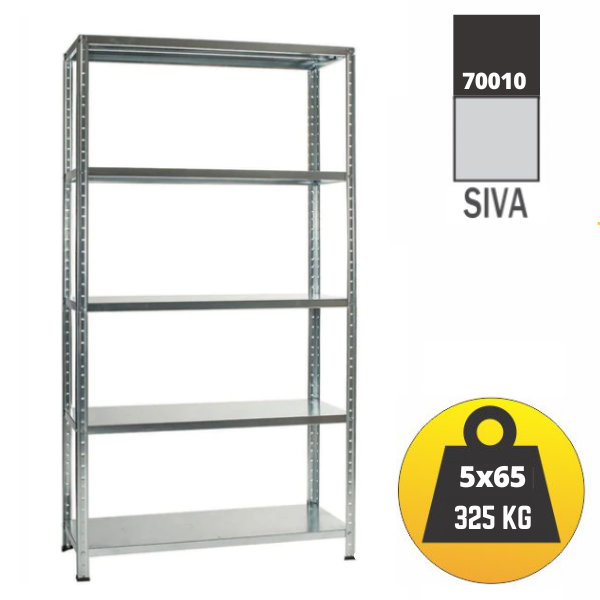 Polica metal-metal 187x100x40cm 5x65 kg Metalne Police