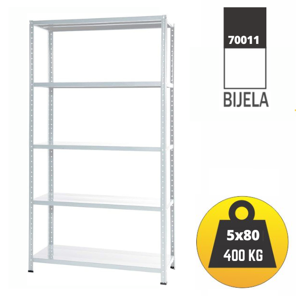 Polica metal-metal 187x100x40cm 5x80 kg Metalne Police