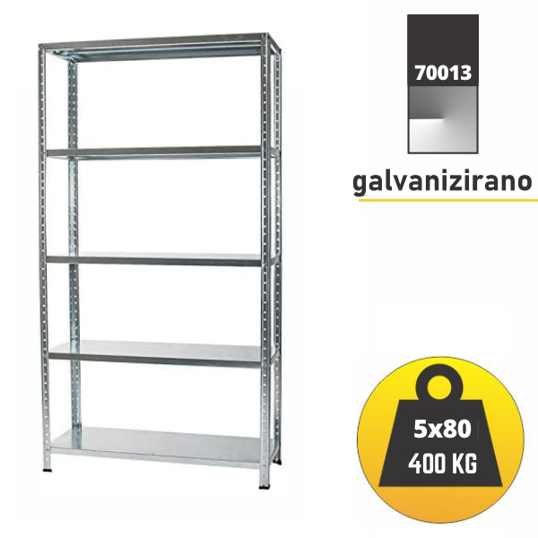 Polica metal-metal 187x100x40cm 5x80 kg Metalne Police