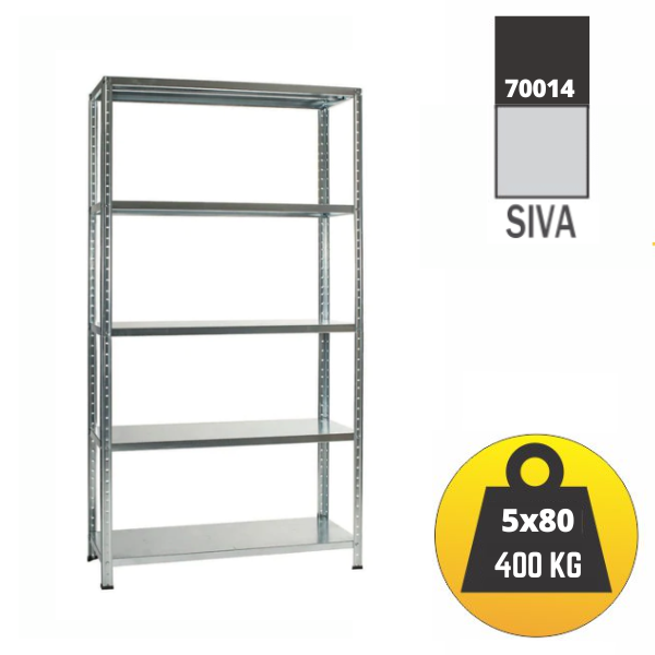 Polica metal-metal 187x100x40cm 5x80 kg Metalne Police