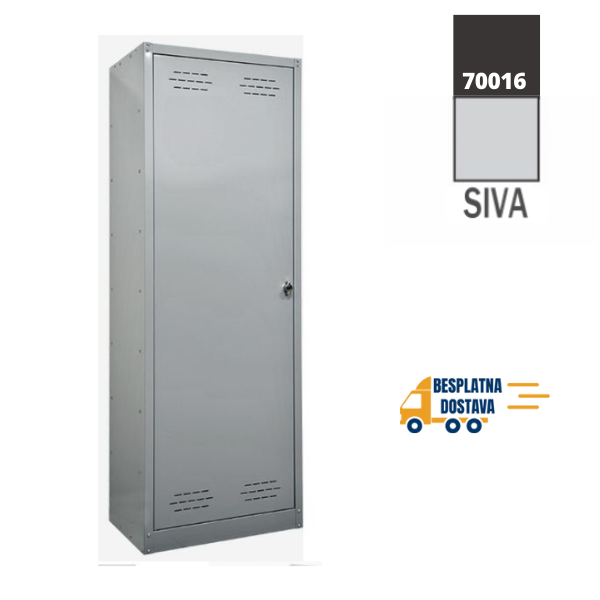 Metalni ormar 167x60x40cm, monoblok s jednokrilnim vratima, dva odjeljka-čisto/prljavo