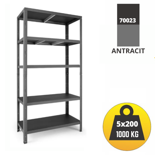 Polica metal-metal 187x100x40cm, 5x200kg Metalne Police