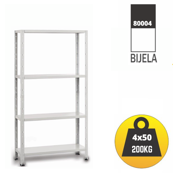 Polica metal-metal 160x84x30cm 4x50kg Metalne Police