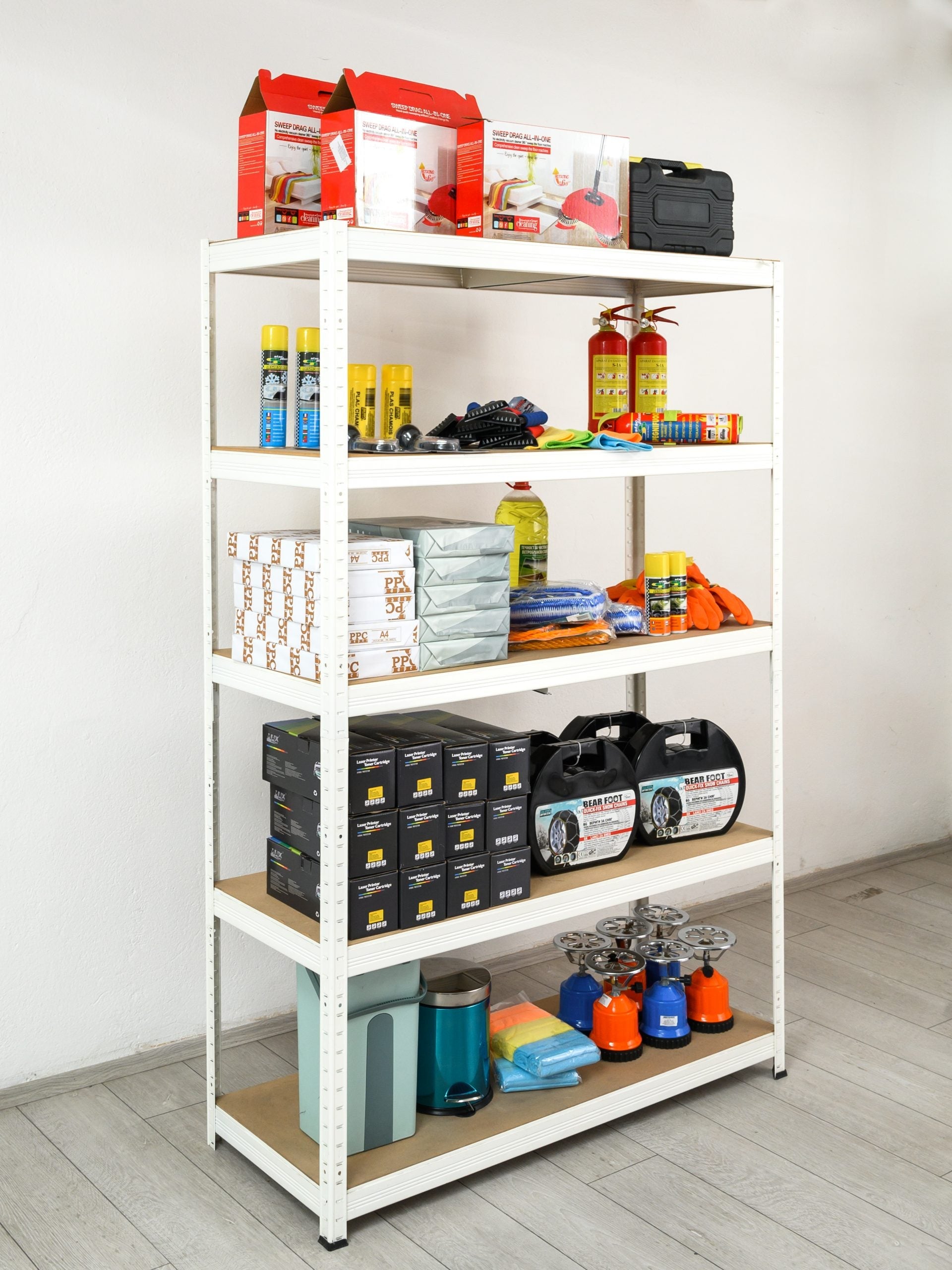 Polica metal-medijapan 180x120x45cm 5x275 kg - metalnepolice.hr