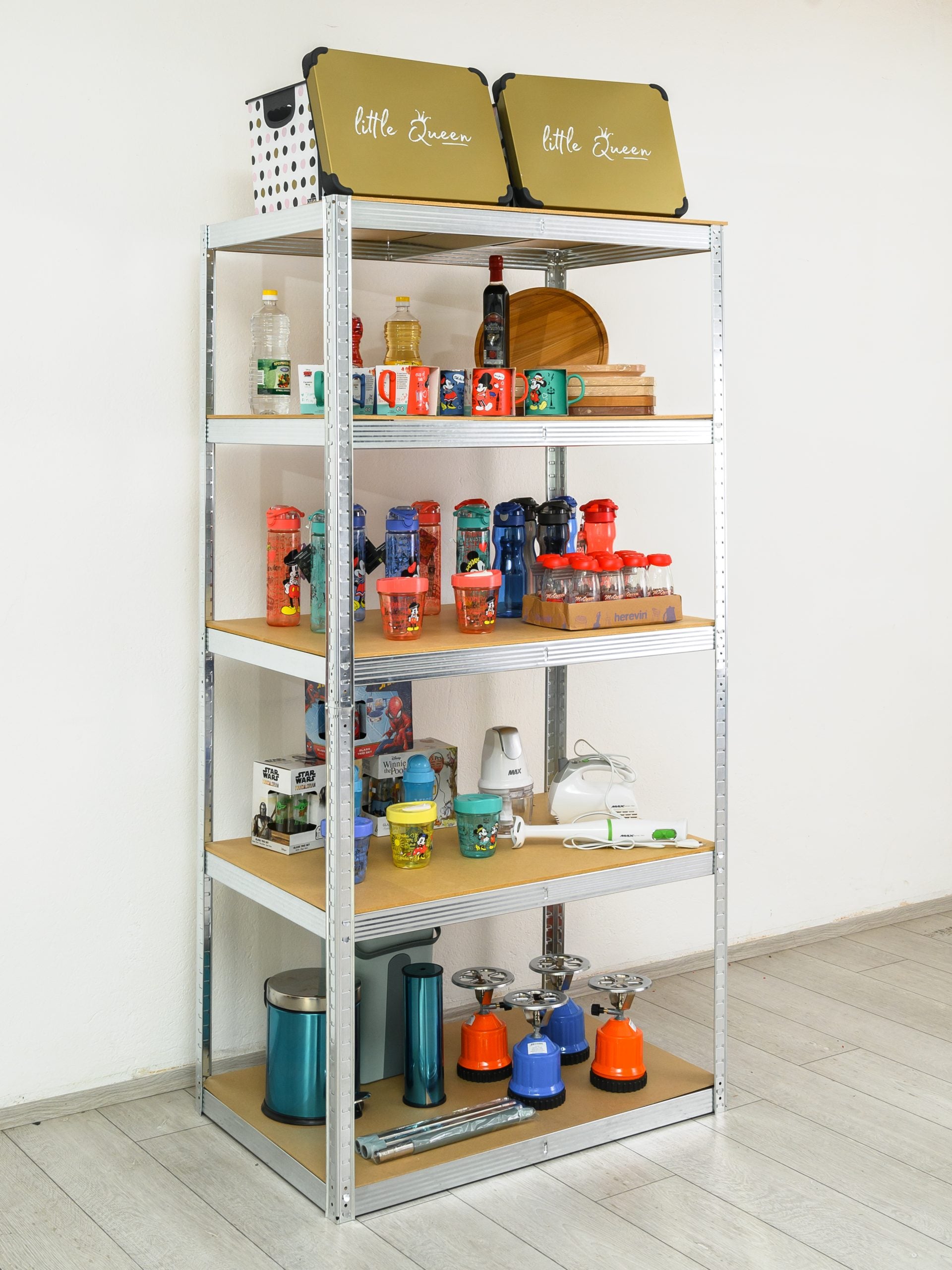 Polica metal-medijapan 180x90x50cm, 5x100kg Metalne Police