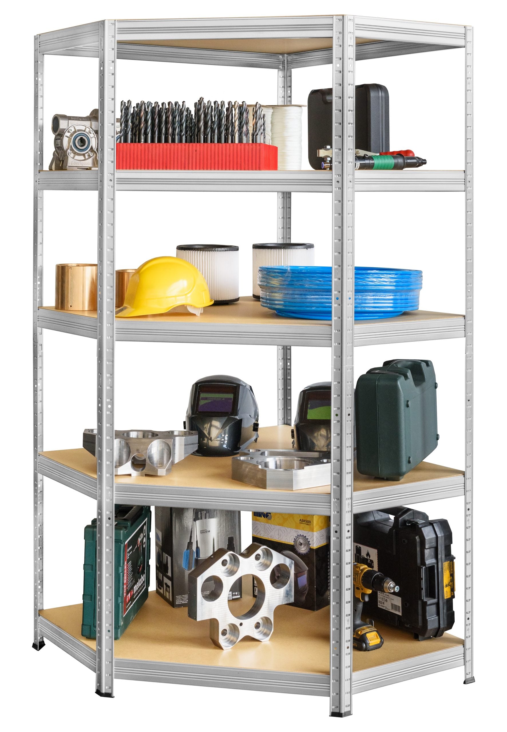 KUTNI SET Metal-medijapan – KUT 180x90x90X45cm, 5x200kg + DVIJE POLICE 180X90X45, 5×300 kg Metalne Police