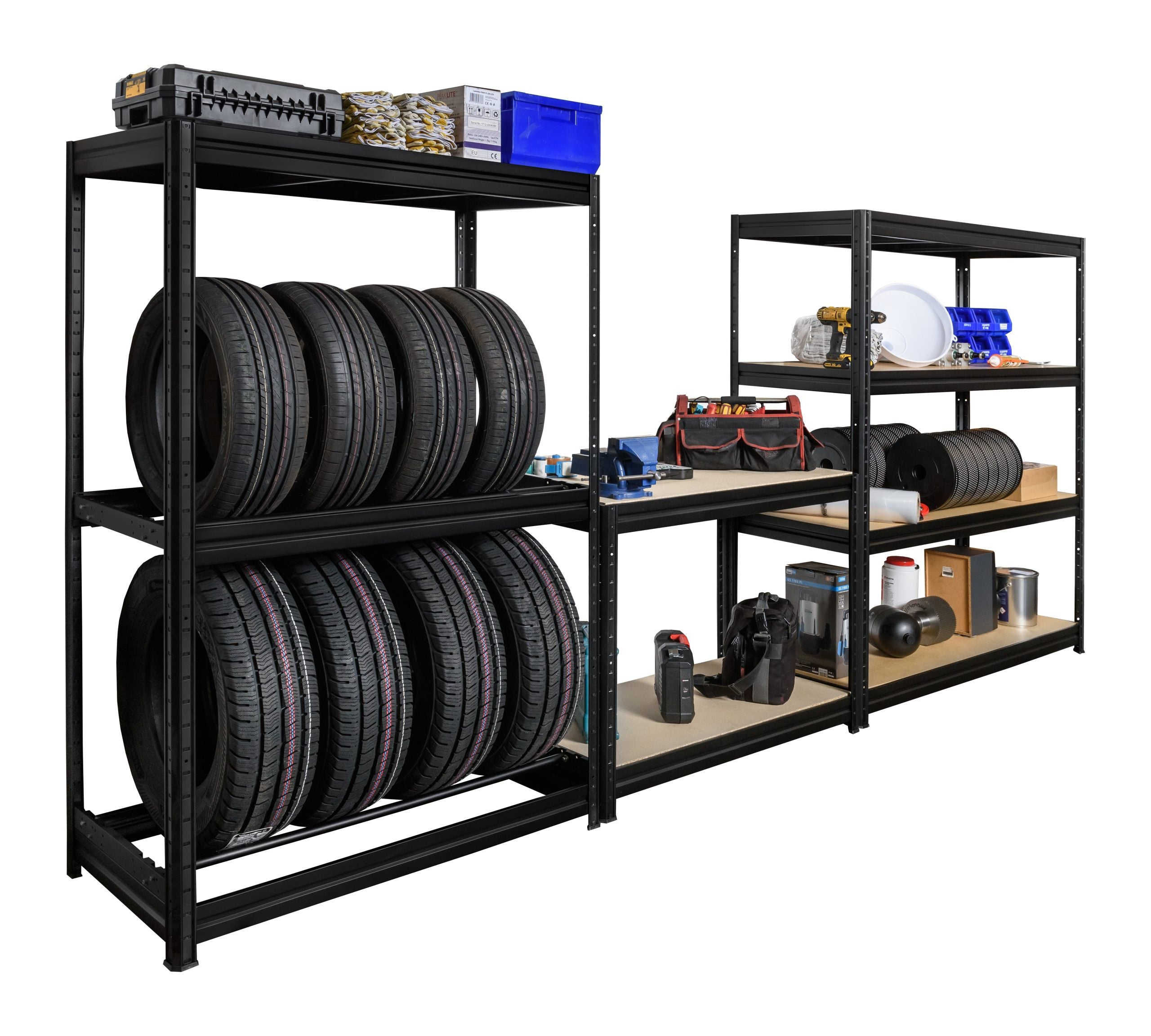 Polica metal-medijapan 177x240x60cm 4x450 kg