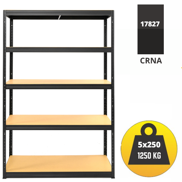 Polica metal-medijapan 213x120x60cm 5x250 kg Metalne Police