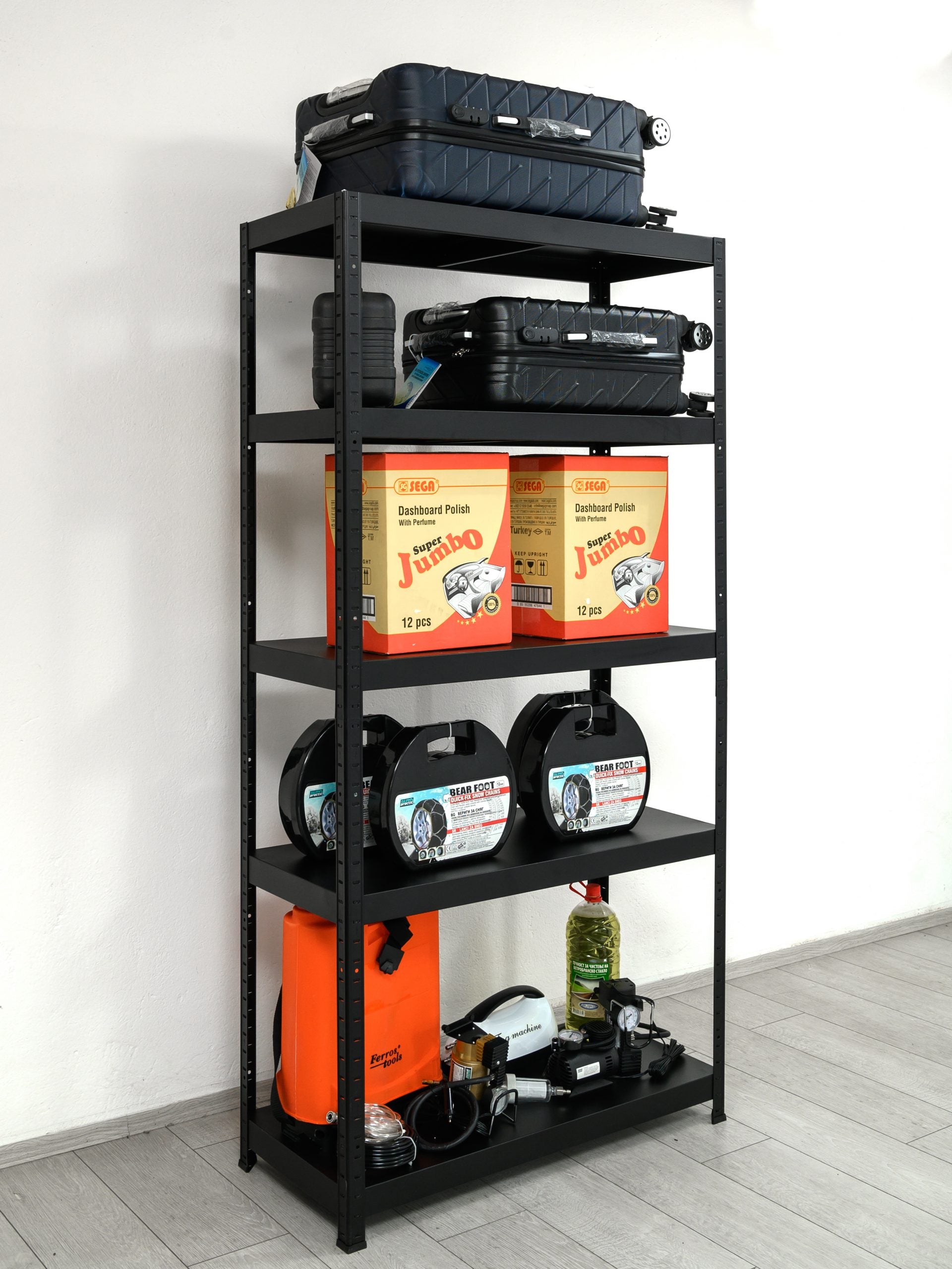 3 POLICE Metal-metal 3X180x90x40cm 5x130 kg - Dimenzije seta: 180X270X40 Metalne Police