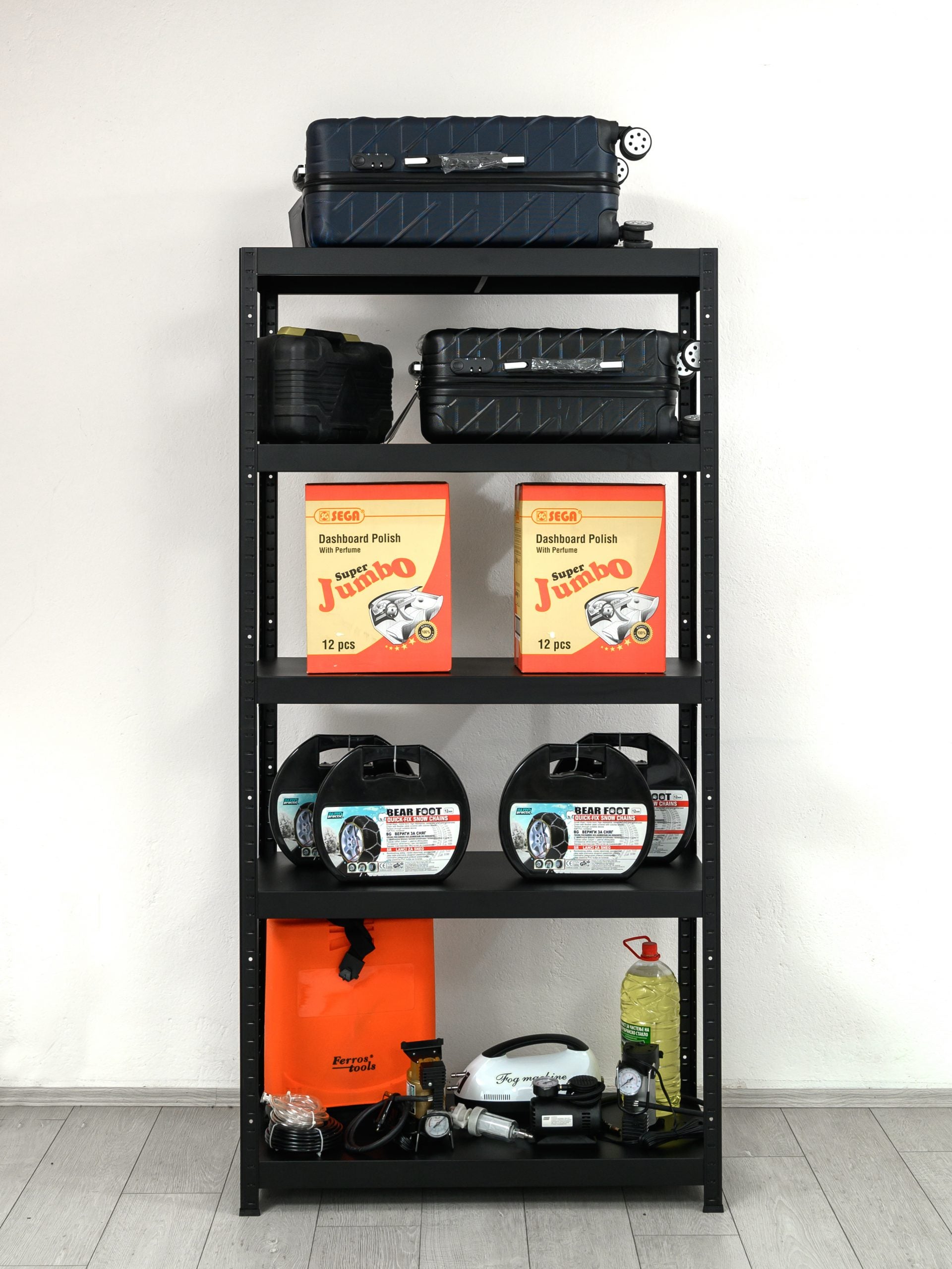 Polica metal-metal 180x90x30cm 5x130 kg Metalne Police