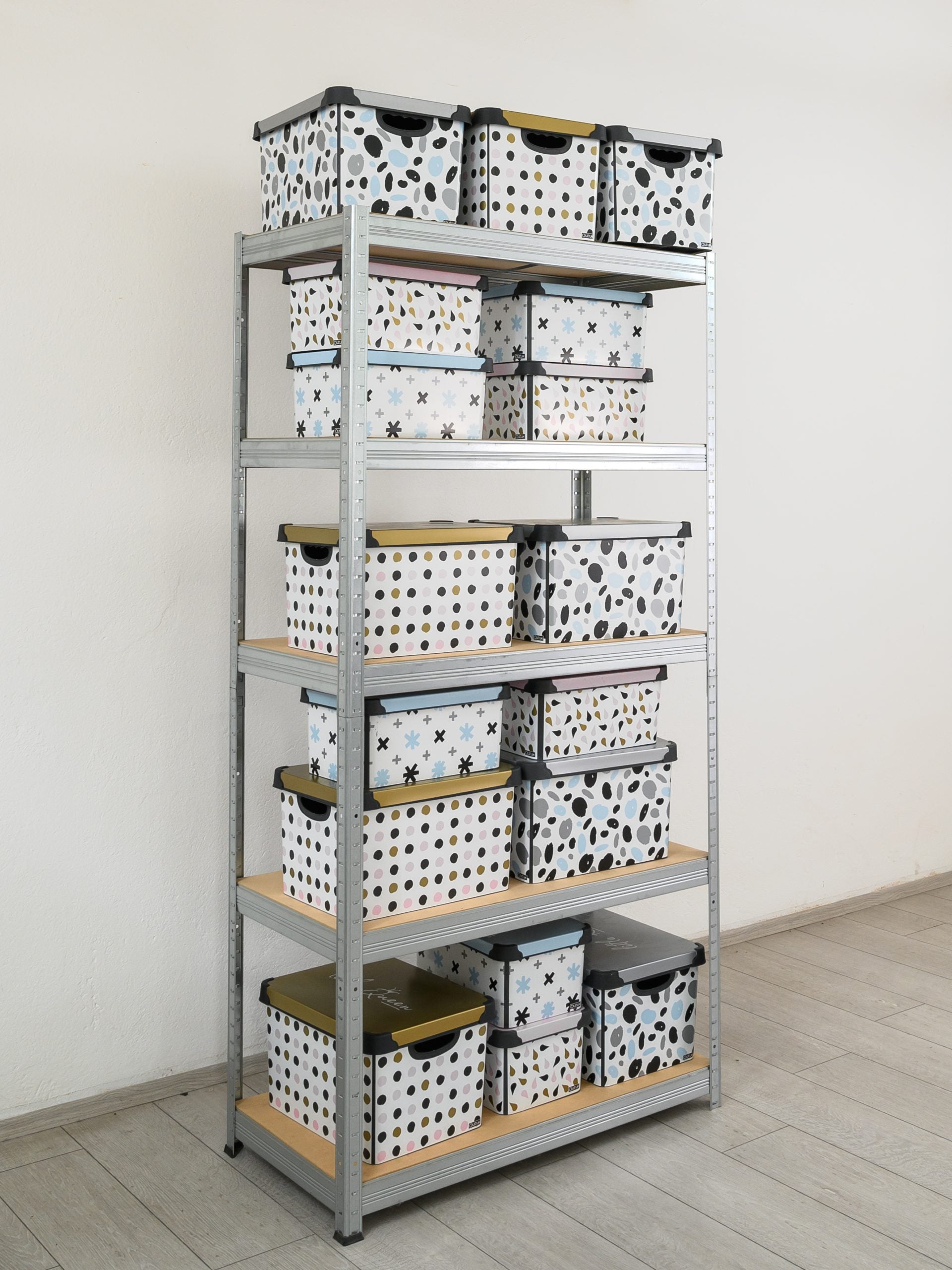 Polica metal-medijapan 180x90x60cm, 5x250kg Metalne Police