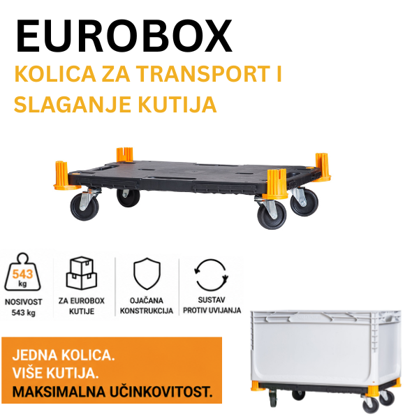 Transportna kolica za Eurokutije s kotačima Metalne Police