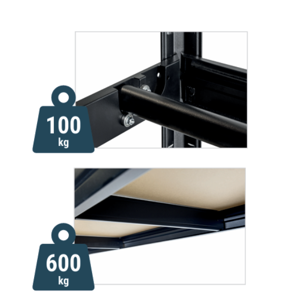 Polica za gume 87x120x60cm 1x100kg+1x600kg Metalne Police
